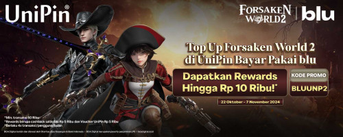 Top Up Forsaken World 2 Pakai blu dan Dapatkan Rewards Hingga Rp 10 Ribu!